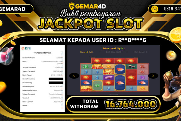 GEMAR4D JACKPOT SLOT LUCKY NEKO Rp16.764.000